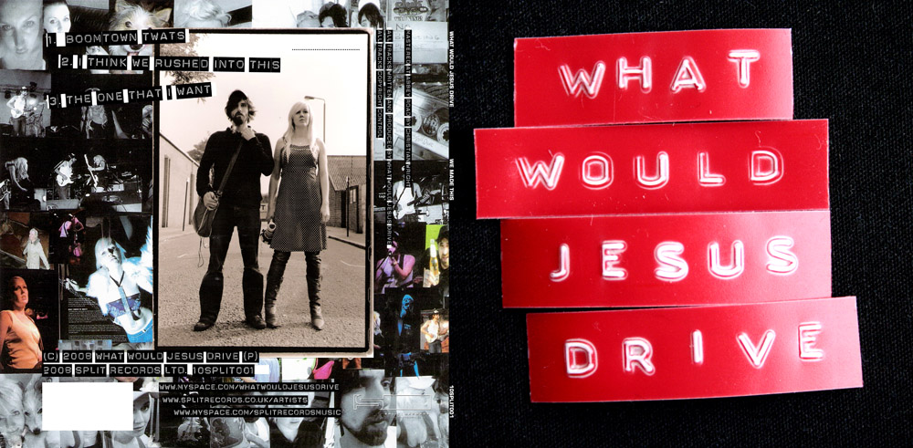 What Would Jesus Drive, release artwork, for Split Records