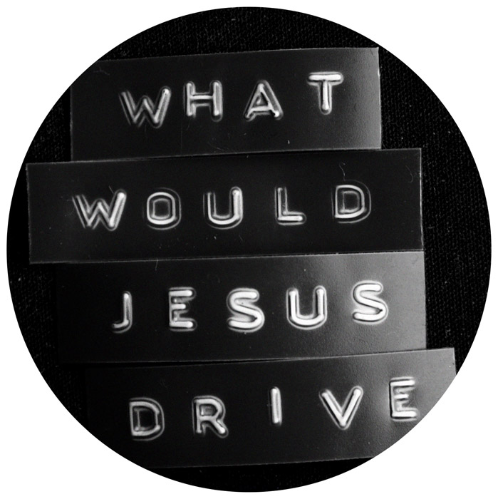 What Would Jesus Drive, release artwork, for Split Records