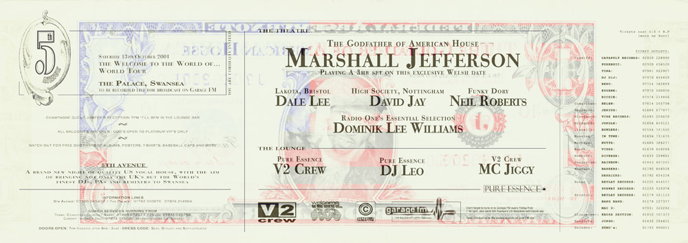 Promotional flyers for US house music nightclub, for Fifth Avenue
