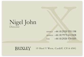 85 x 55mm Business Card back