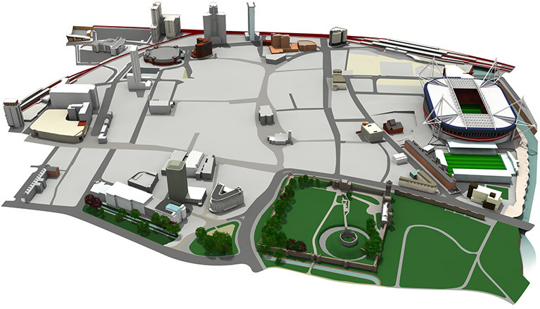 Cardiff City Centre, visualisation of hotels and shopping areas