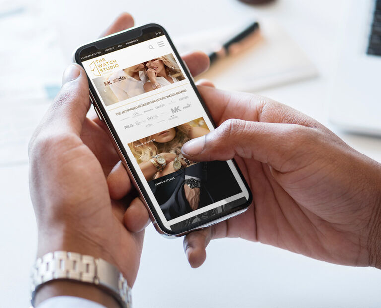 Mobile phone viewing online retail