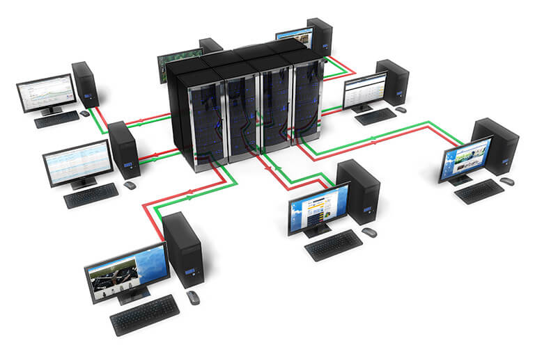 Computers connected to a mainframe