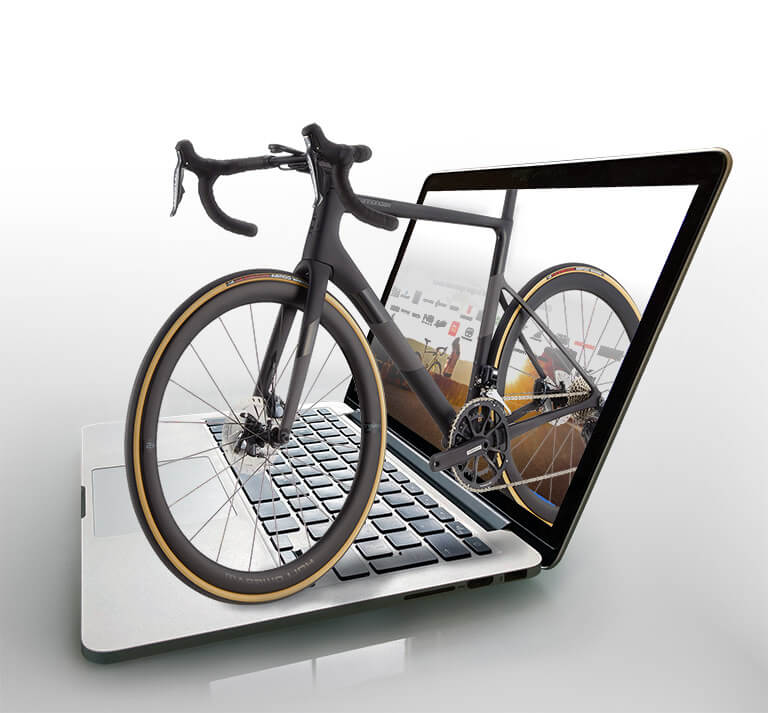 Road bike and MacBook