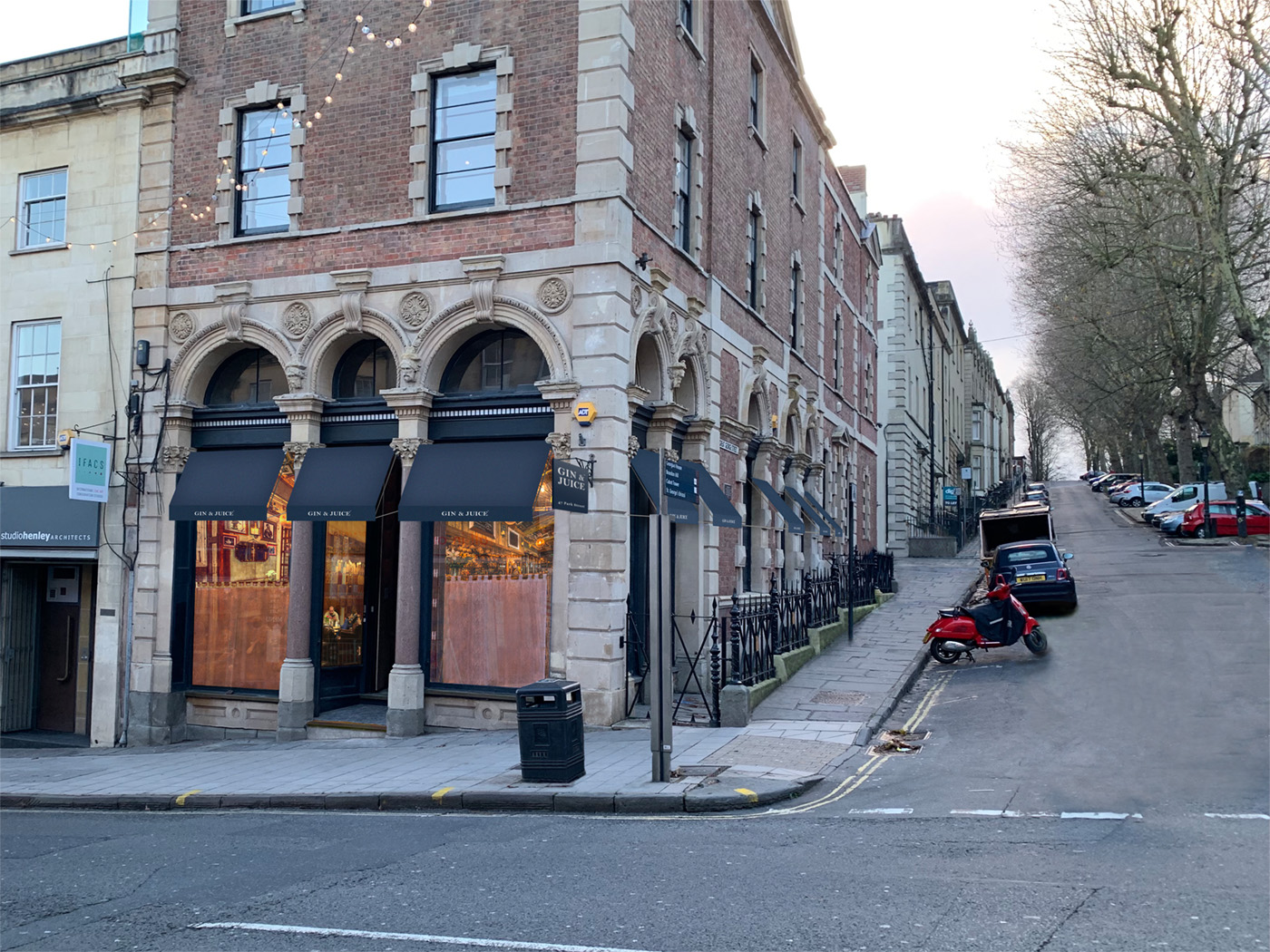 Visualisation for planning application Gin and Juice, 47 Park Street, Bristol, for Vintage Tea & Coffee Co.