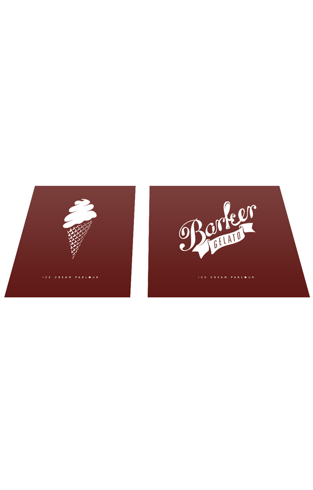 Ice cream parlour Logo drafts and development to final design, for Vintage Tea & Coffee Co.