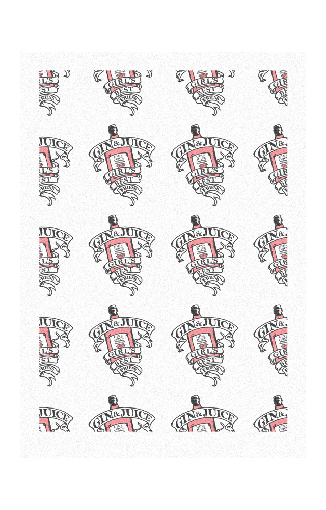 Gin tattoo Tattoo-style artwork for promotion, for Vintage Tea & Coffee Co.