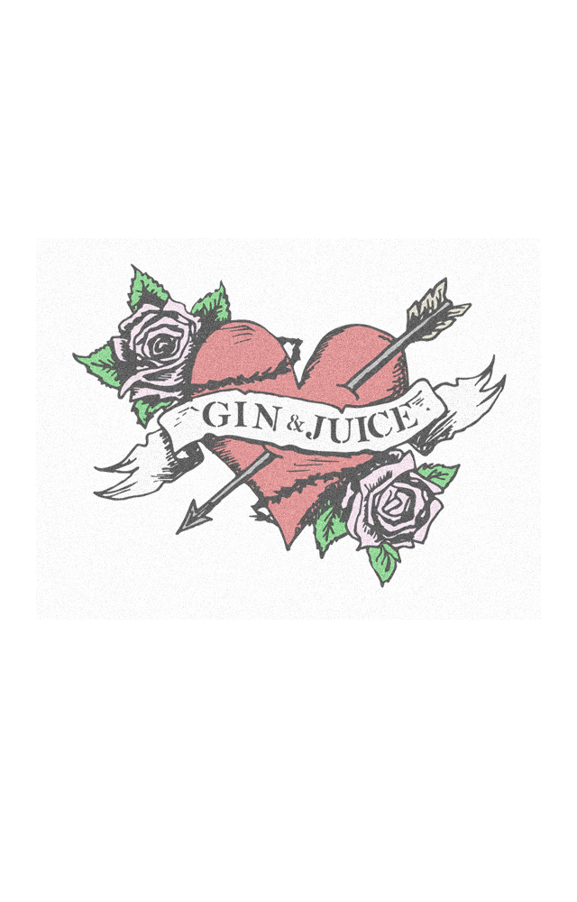 Gin tattoo Tattoo-style artwork for promotion, for Vintage Tea & Coffee Co.