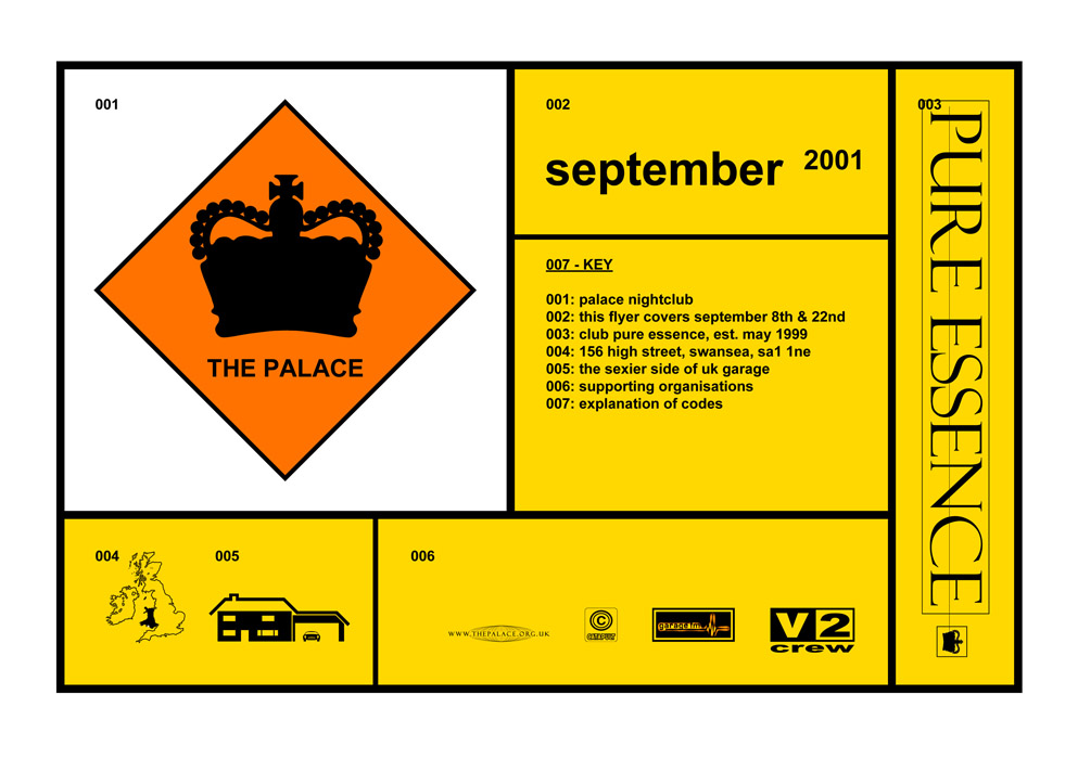 Pure Essence at The Palace Promotional flyer design for monthly club nights, for Pure Essence