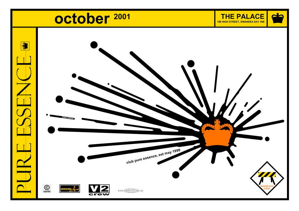 Pure Essence at The Palace Promotional flyer design for monthly club nights, for Pure Essence
