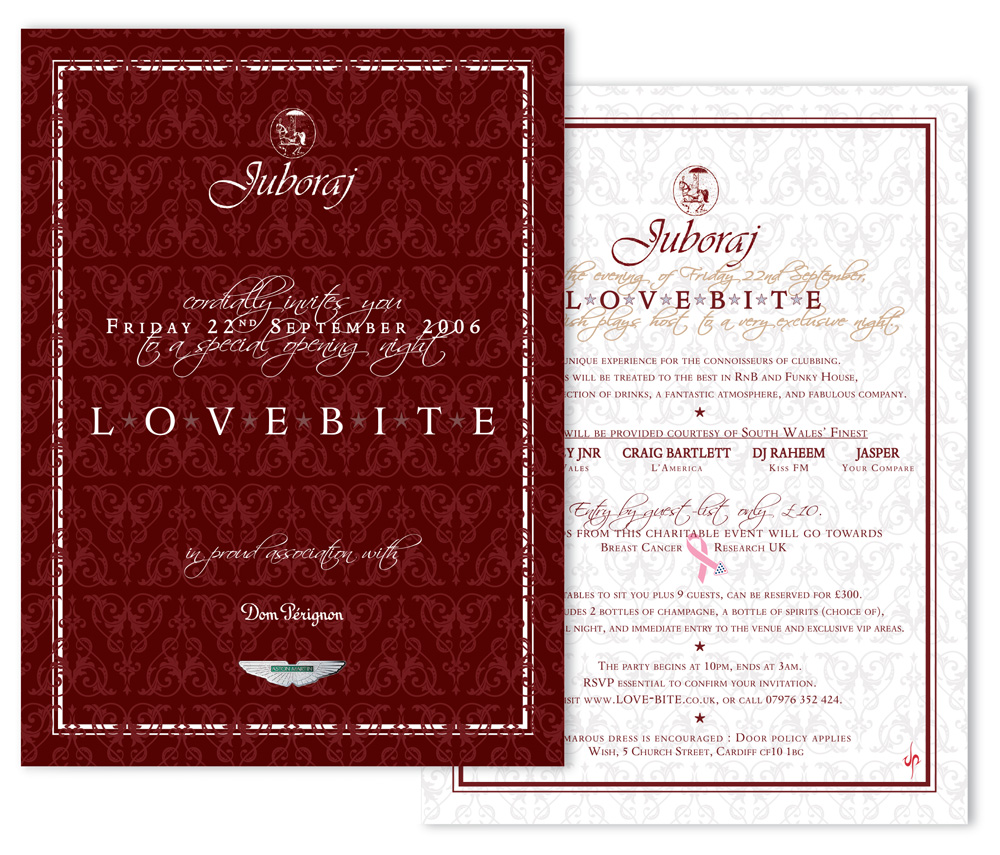 Nightclub flyer design, for Love Bite