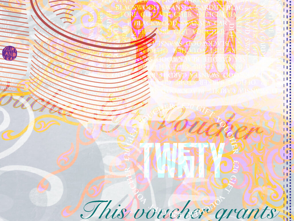 Gift voucher Barker clothing store promotion, for Robert Barker